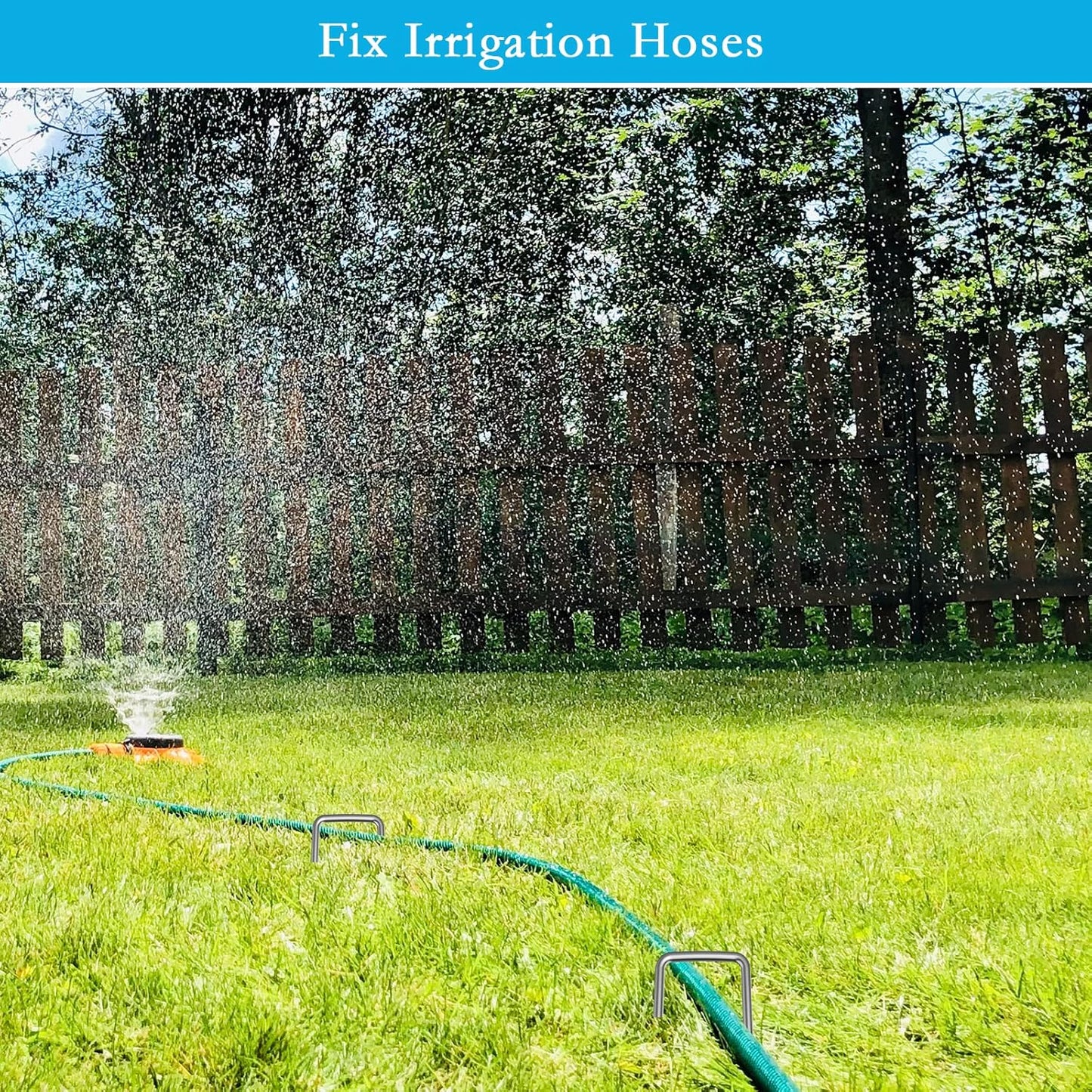 RAOOKIF 8 Inch Galvanized Garden Landscape Staples, 20/50/100/200Pcs Garden Metal Stakes, 11 Gauge Heavy Duty Ground Stakes for Decoration, Fence, Lawn, Fabric Pins