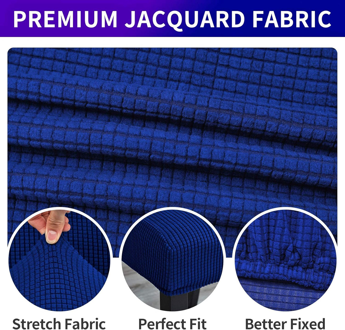 Howhic Stretch Chair Covers for Dining Room Set of 2, Removable Washable Dining Room Chair Covers, Dining Chair Slipcovers Seat Protector, Great for Home Decor and Banquet (Classic Blue, 2 Pack)