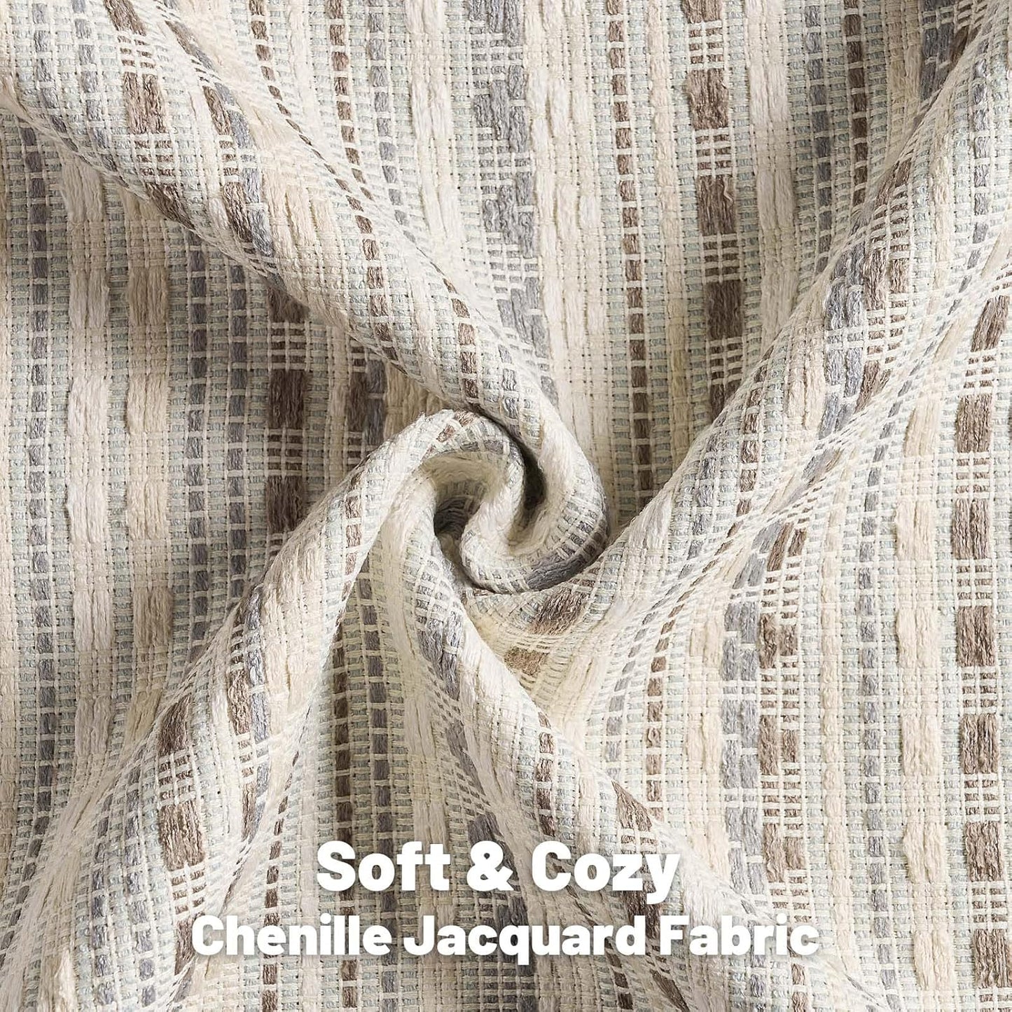 FUTEI Grey White Decorative Throw Pillow Covers 24x24 Inch Set of 2,Soft Cozy Chenille Jacquard Textured Euro Pillow Shams,Boho Home Decor for Couch Bed Living Room