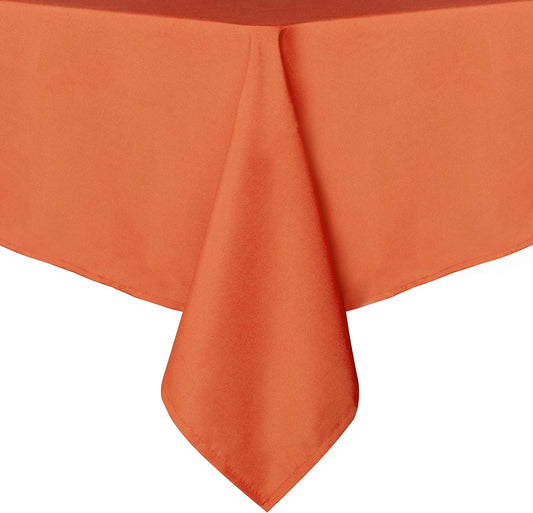 sancua Square Tablecloth - 54 x 54 Inch - Stain and Wrinkle Resistant Washable Polyester Table Cloth, Decorative Fabric Table Cover for Dining Tables, Buffet Parties and Camping, Orange