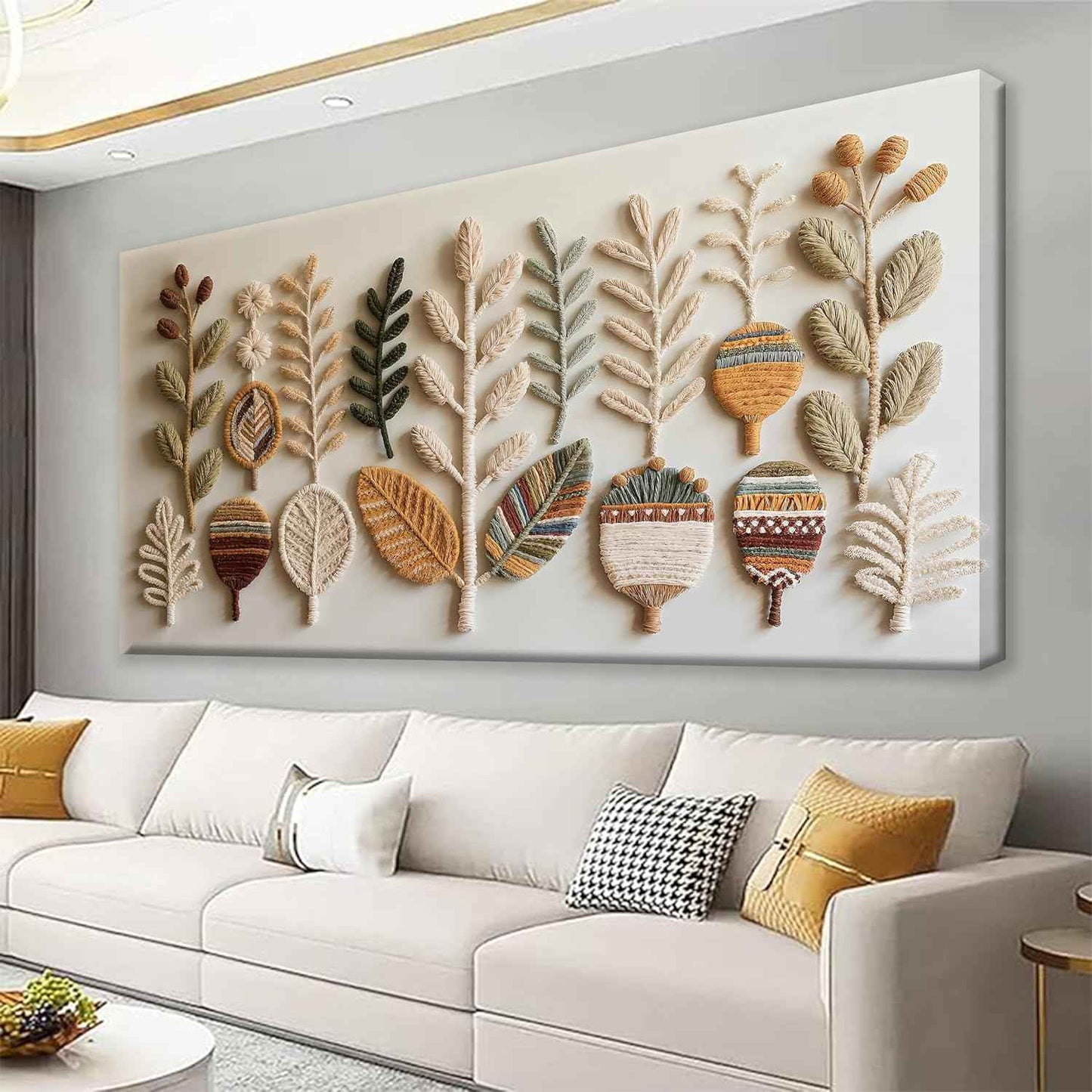 Tsomzxng Canvas Art Wall Decor Print Modern Boho Wall Art Prints Minimalist Paintings White Wall Art Pictures For Bedroom Kitchen Office Home Artwork 20" X 40" Ready To Hang （Printed Decorations）