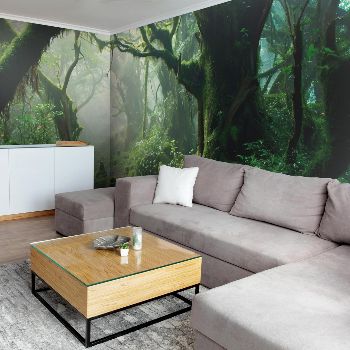 artgeist Premium Wall Mural Forest 216x98 in - Non-Woven Photo Wallpaper Art Print Fleece Wall Mural Decoration Poster Trees Forest Moss Mystery c-B-10183-a-a