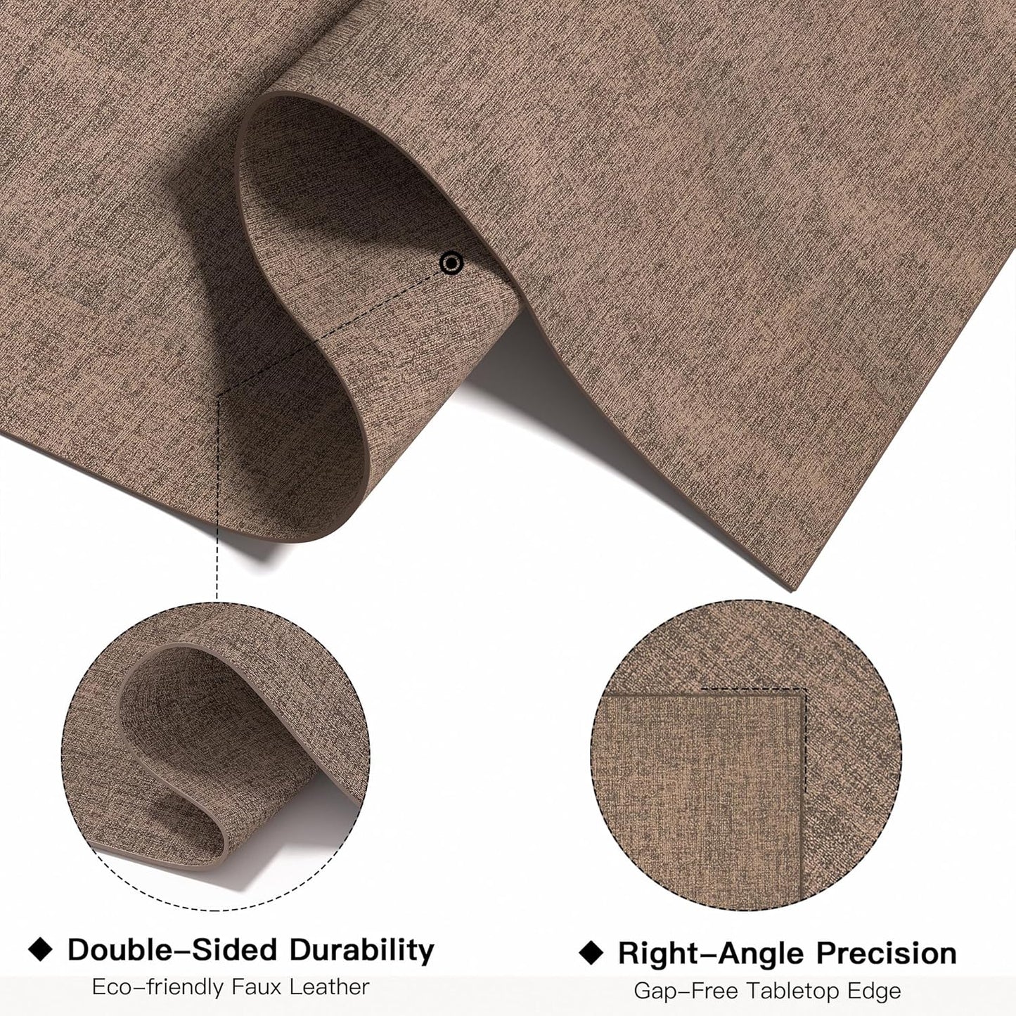 DOLOPL Placemats Set of 8, Reversible Wipeable & Heat Resistant Place Mats, Modern Faux Leather Table Mats for Kitchen, Neutral Waterproof Tablemats for Dining Table Decor, Wedding, Party(Brown)