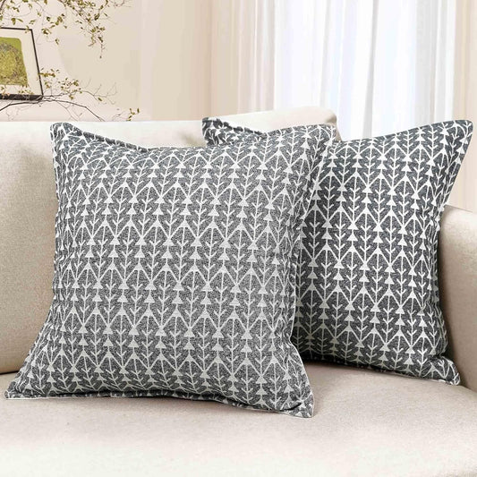 Floral Pillow Covers 18x18 Inch Set of 2 Pillow Cover Geometric Block Couch Pillows For Room Decorative Neutral Accent Throw Pillow Covers