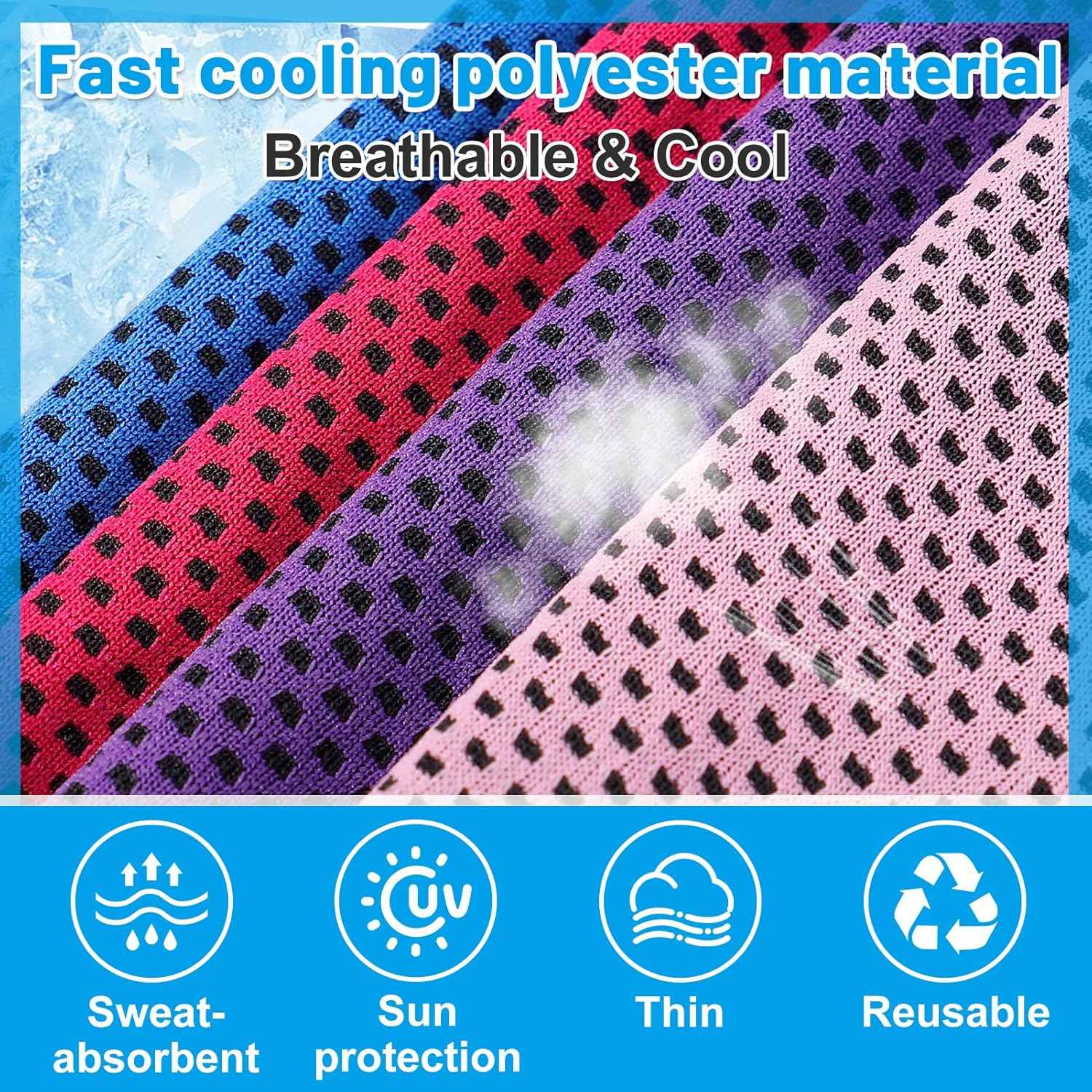 MADHOLLY 30 Packs Cooling Towels for Neck and Face - 31"x12" Bulk Breathable Cooling Towel for Hot Weather, Sweat Neck Wraps for Camping, Workout, Fitness Gym, Yoga, 10 Colors