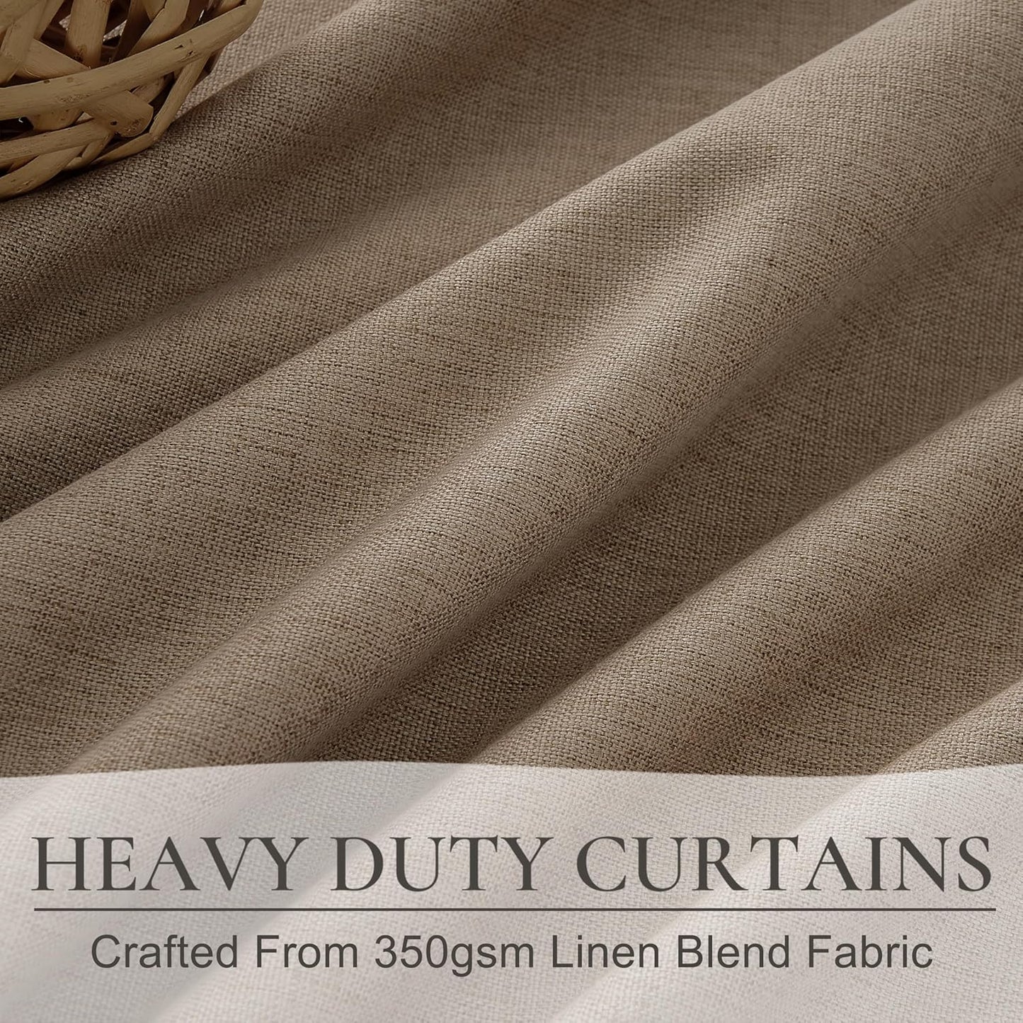 Rust Brown Living Room Curtains 84 Inches Long,Tan Beige Pinch Pleated Linen Basics Window Curtains Total Blackout Burlap Sunblock Thermal Drapes Cabin/Office/Nursery Room Divider (40"x84" 2panels)