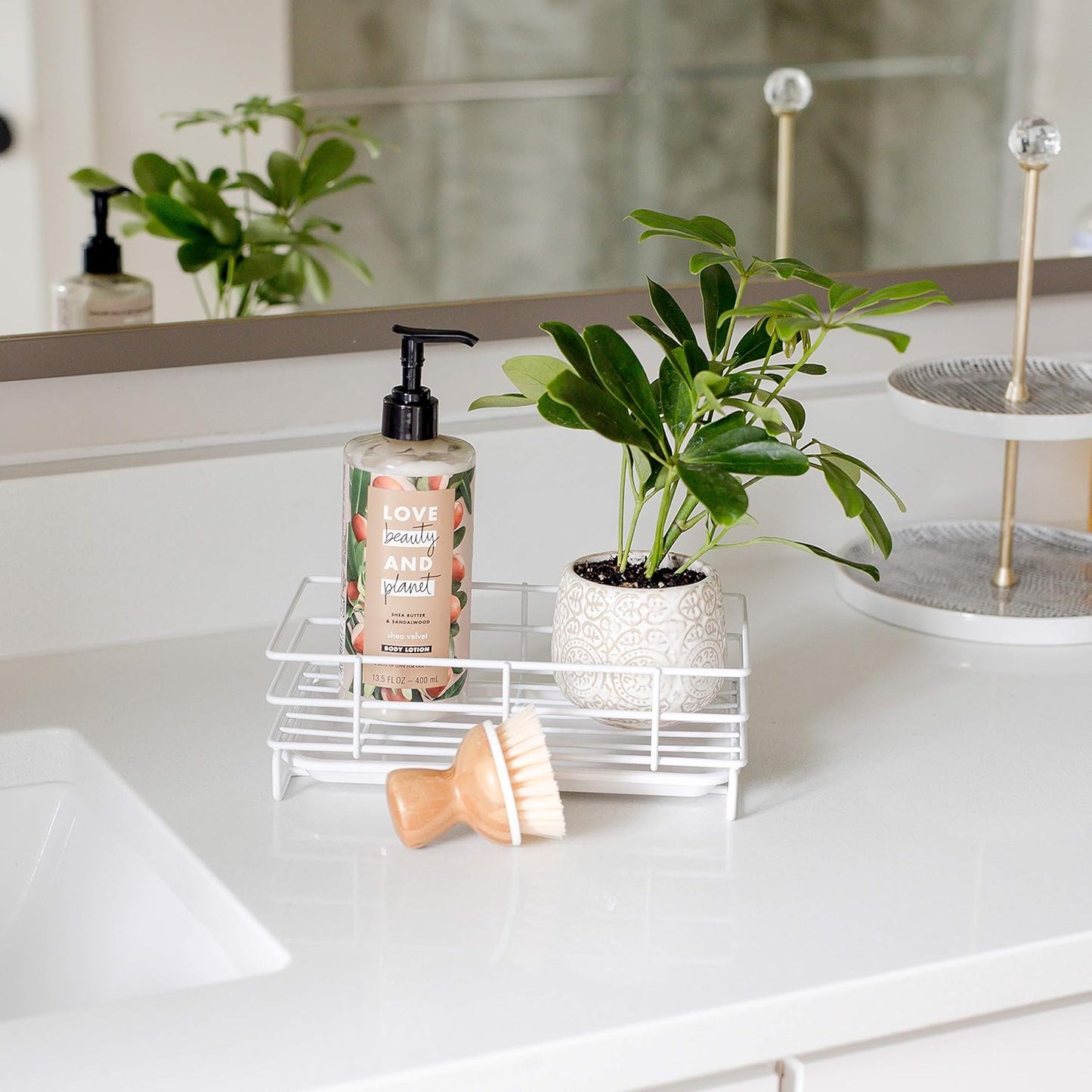 Kitchen Sink Sponge Soap Holder For Countertop Large White Kitchen Soap Tray Sink Organizer