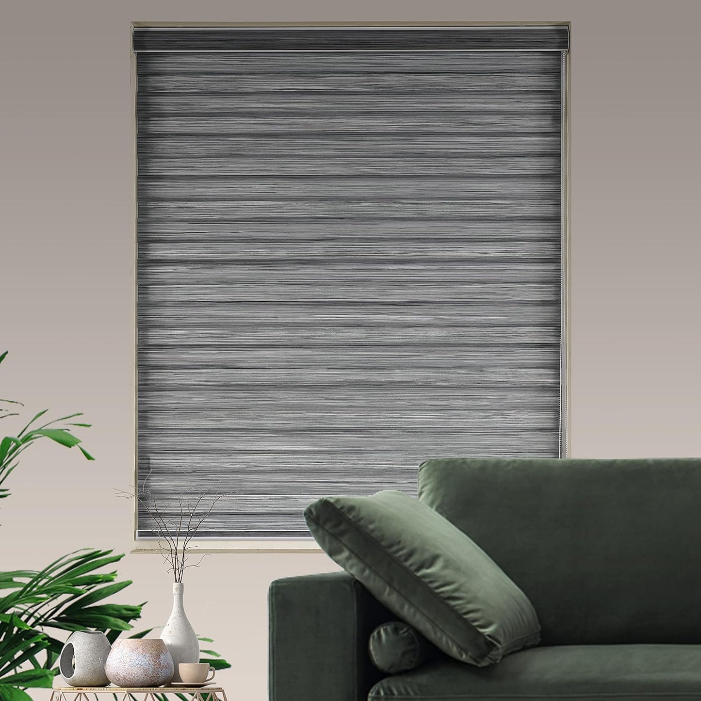 Zebra Blinds Window Blind Zebra Shade Blinds for Windows Roller Sheer Shades Privacy Light Filtering Shades for Home Kitchen Bathroom (Width 47'' X Height 72'' Grey)