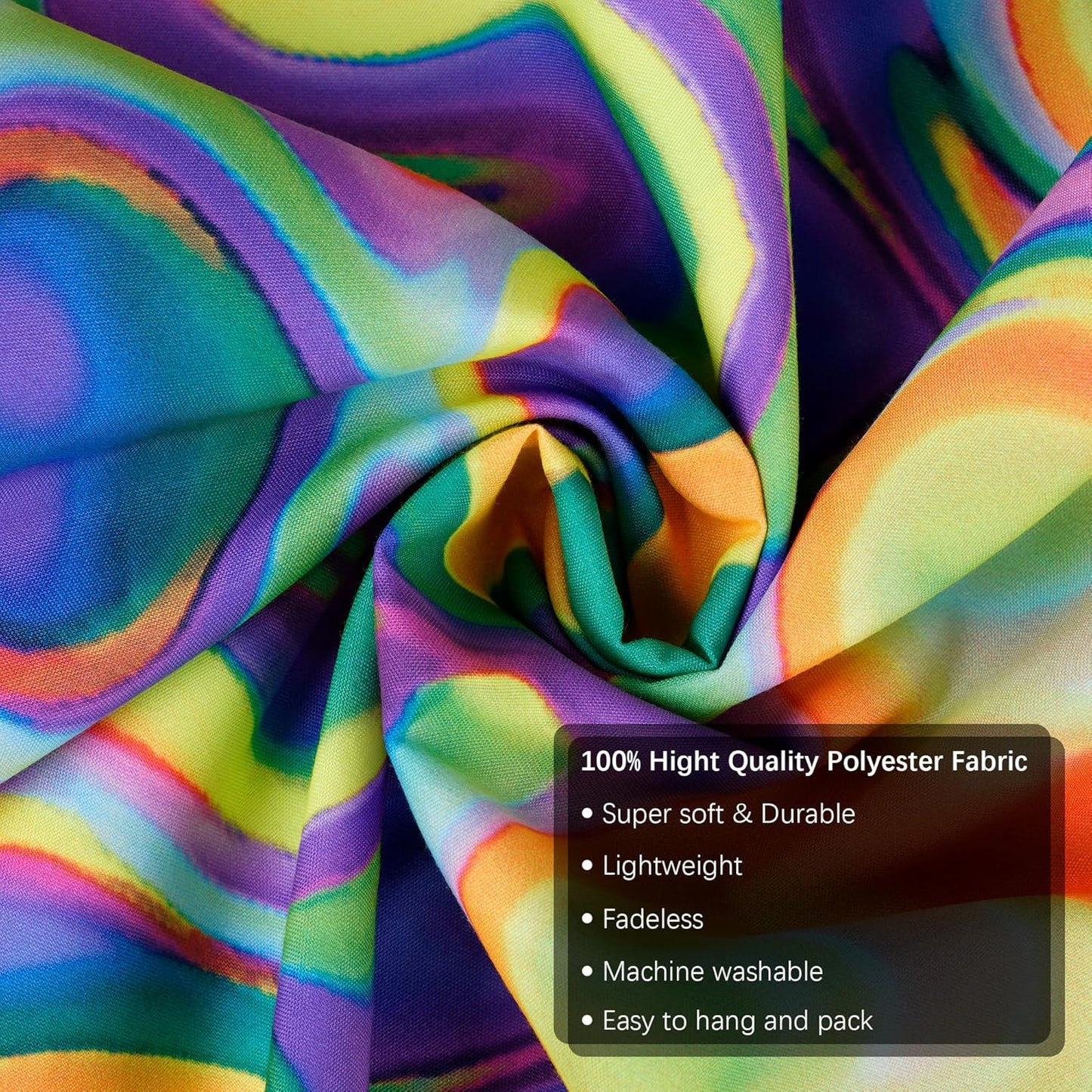 OSVINO Blacklight Colorful Mandala Tapestry 90"x70" Kaleidoscopic Trippy Room Decor Black Light Poster Bohemian Wall Decor for Bedroom Backdrop Decor