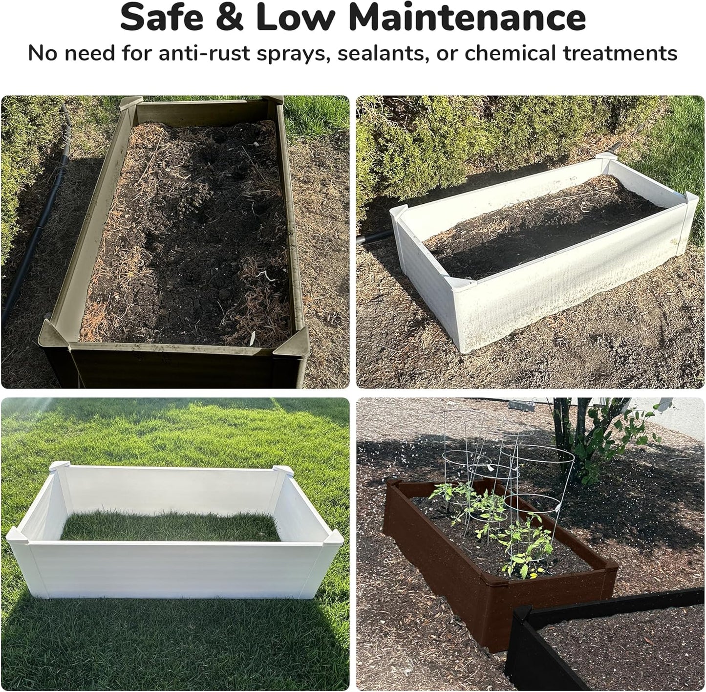 Raised Garden Bed - 2x4 ft Planter Box - White HDPE - No Tools Needed - DIY Kit for Urban Gardening, Flowers, Herbs & Vegetables - Made in The USA