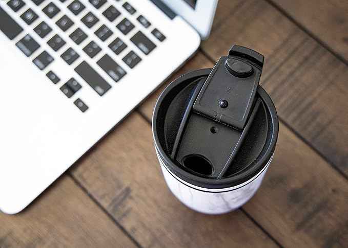 MIRA 12 oz Travel Coffee Mug - Insulated Stainless Steel Tumbler with Screw Lid - French Granite