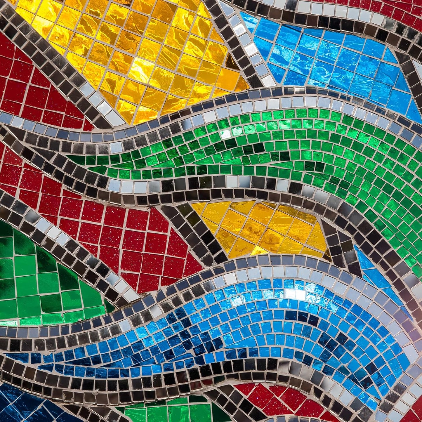 MECCANIXITY Self Adhesive Glass Mirror Mosaic Tiles 3200 Pcs 5 x 5 mm Disco Tiles for Craft Decoration Glass Mirror Disco Ball 2 Rolls (Rose Gold/Silver)