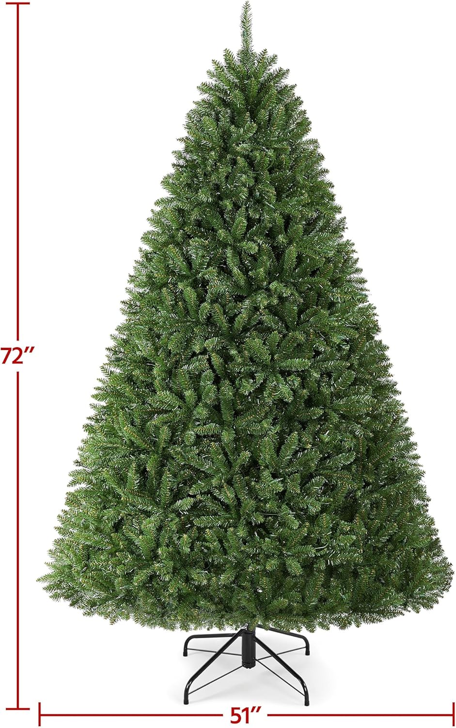 Yaheetech 6ft Premium Unlit Douglas Full Fir Christmas Tree with Foldable Stand Etra Thick Xmas Tree for Home Party Holiday Decoration with 1614 Branch Tips