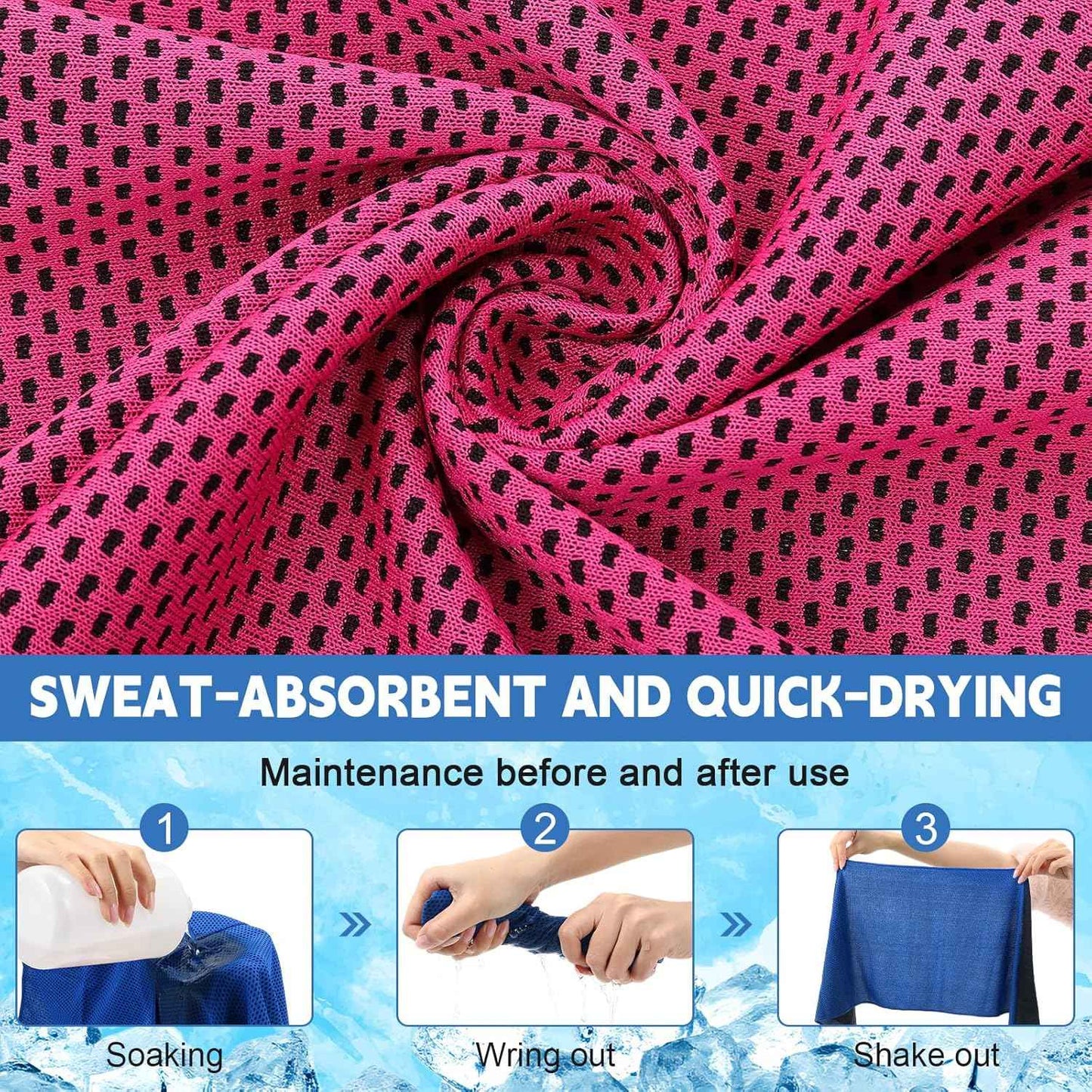 Peryiter 20 Pack Bulk Cooling Towels for Neck and Face Ice Towel Quick Drying Sweat Towels Breathable Portable Yoga Towels with Storage Lanyard Bottle for Fitness Yoga 10 Colors (39 x12 Inches)