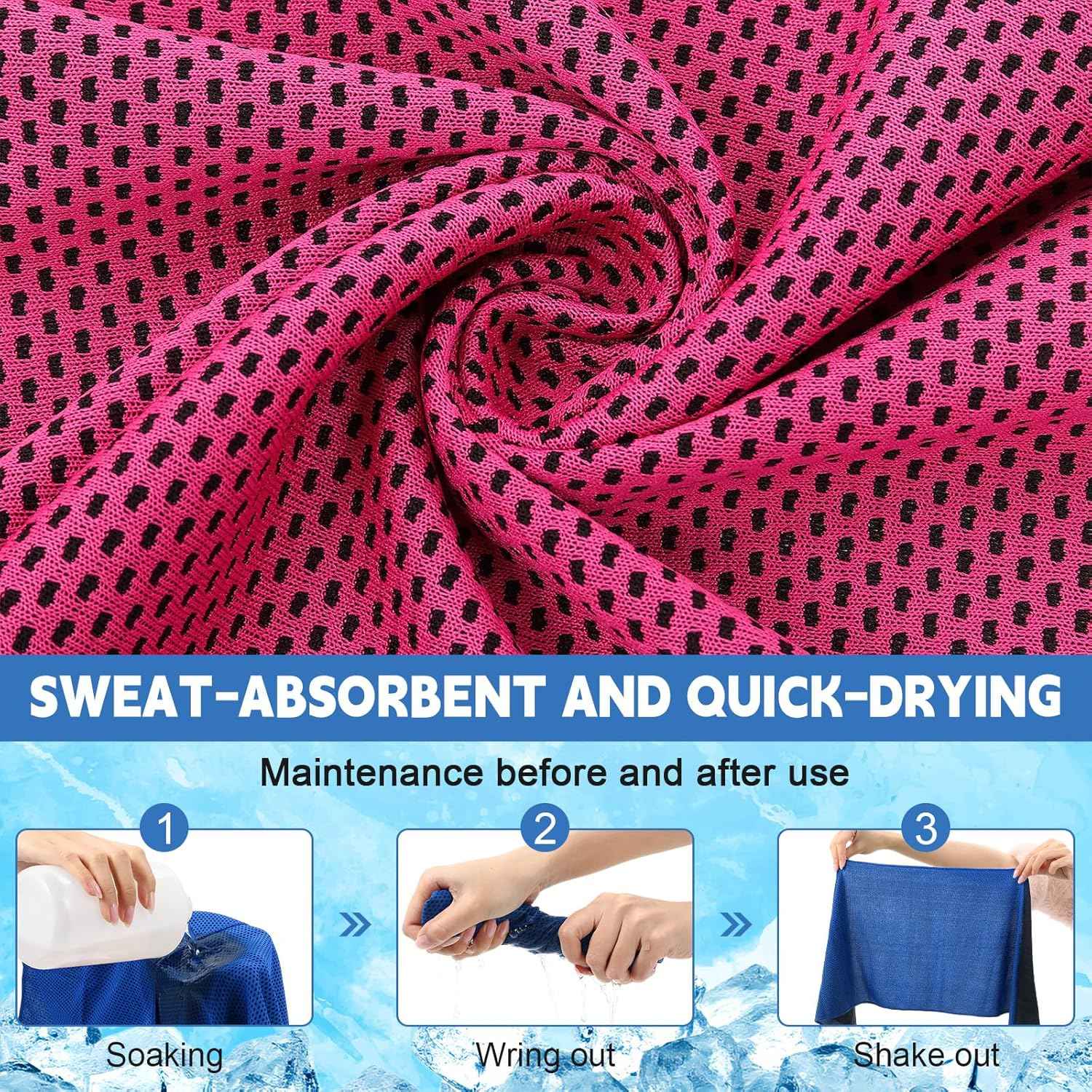 Peryiter 20 Pack Bulk Cooling Towels for Neck and Face Ice Towel Quick Drying Sweat Towels Breathable Portable Yoga Towels with Storage Lanyard Bottle for Fitness Yoga 10 Colors (39 x12 Inches)