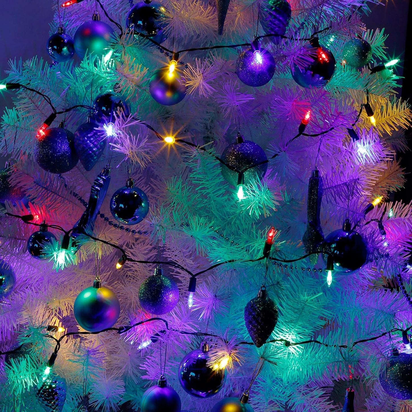 Joliyoou 2 Packs Total 100 LEDs 32ft Multicolored Christmas String Lights, Battery Operated Christmas Mini String Lights with 8 Lighting Modes, Indoor Outdoor LED Xmas Fairy String Lights with Timer