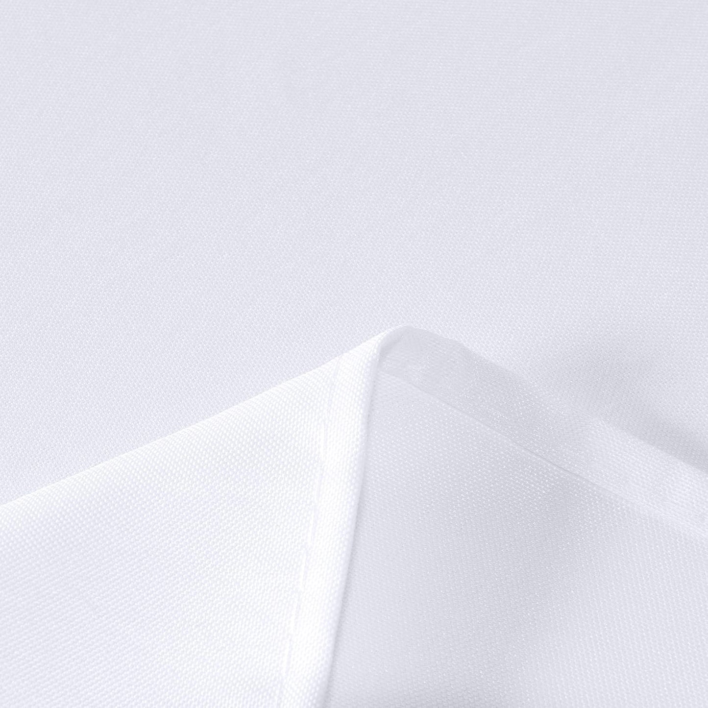 sancua Rectangle Tablecloth - 60 x 102 Inch - Stain and Wrinkle Resistant Washable Polyester Table Cloth, Decorative Fabric Table Cover for Dining Tables, Buffet Parties and Camping, White