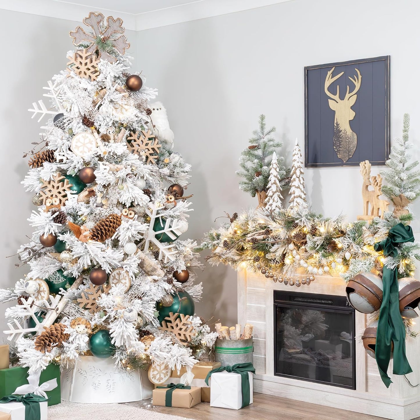 AuldHome Design Woodland Friends Figurines (Set of 3, Fox/Owl/Hedgehog); Forest Animals Decor for Fall, Christmas, Winter and Themed Decor or Parties