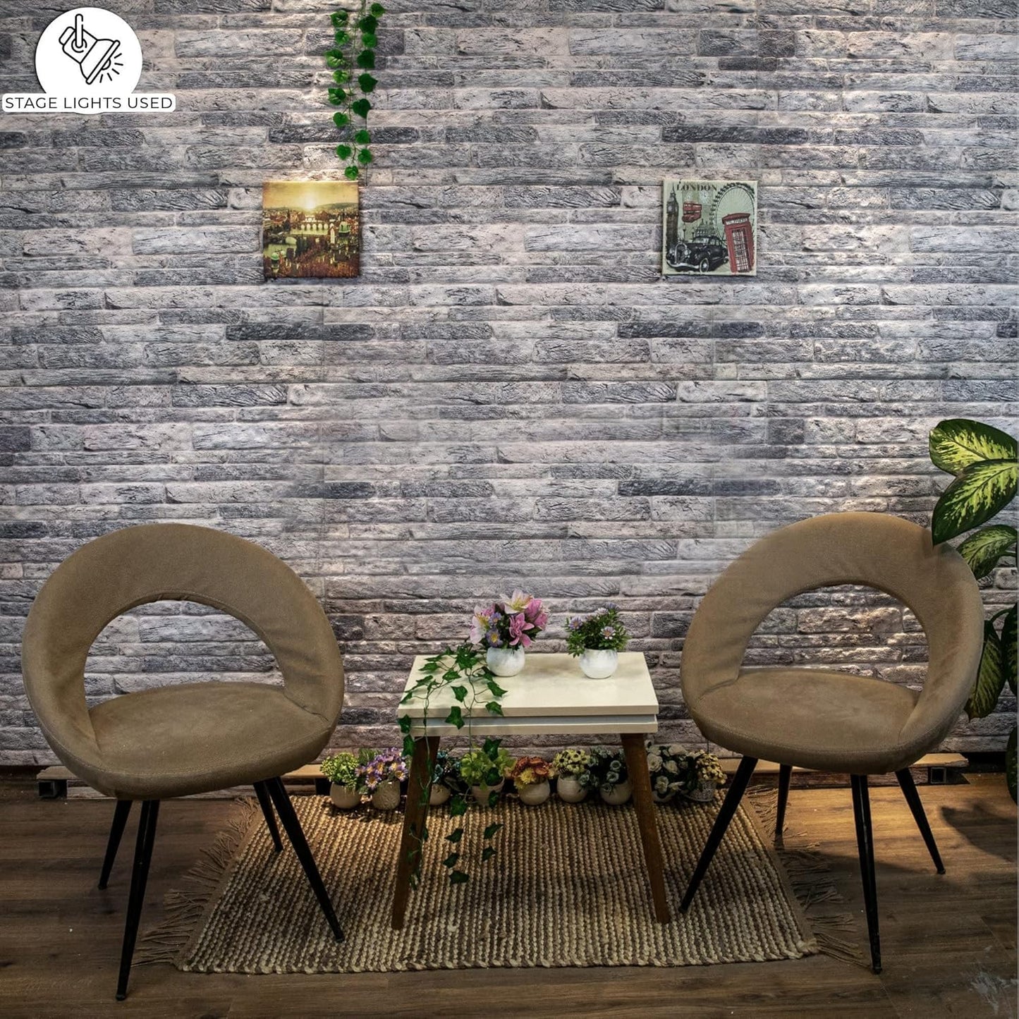 Dundee Deco 3D Wall Panels Faux Brick - Cladding Light Grey Stone Look Wall Paneling, Styrofoam, Sample, Size 10 x 10 in.