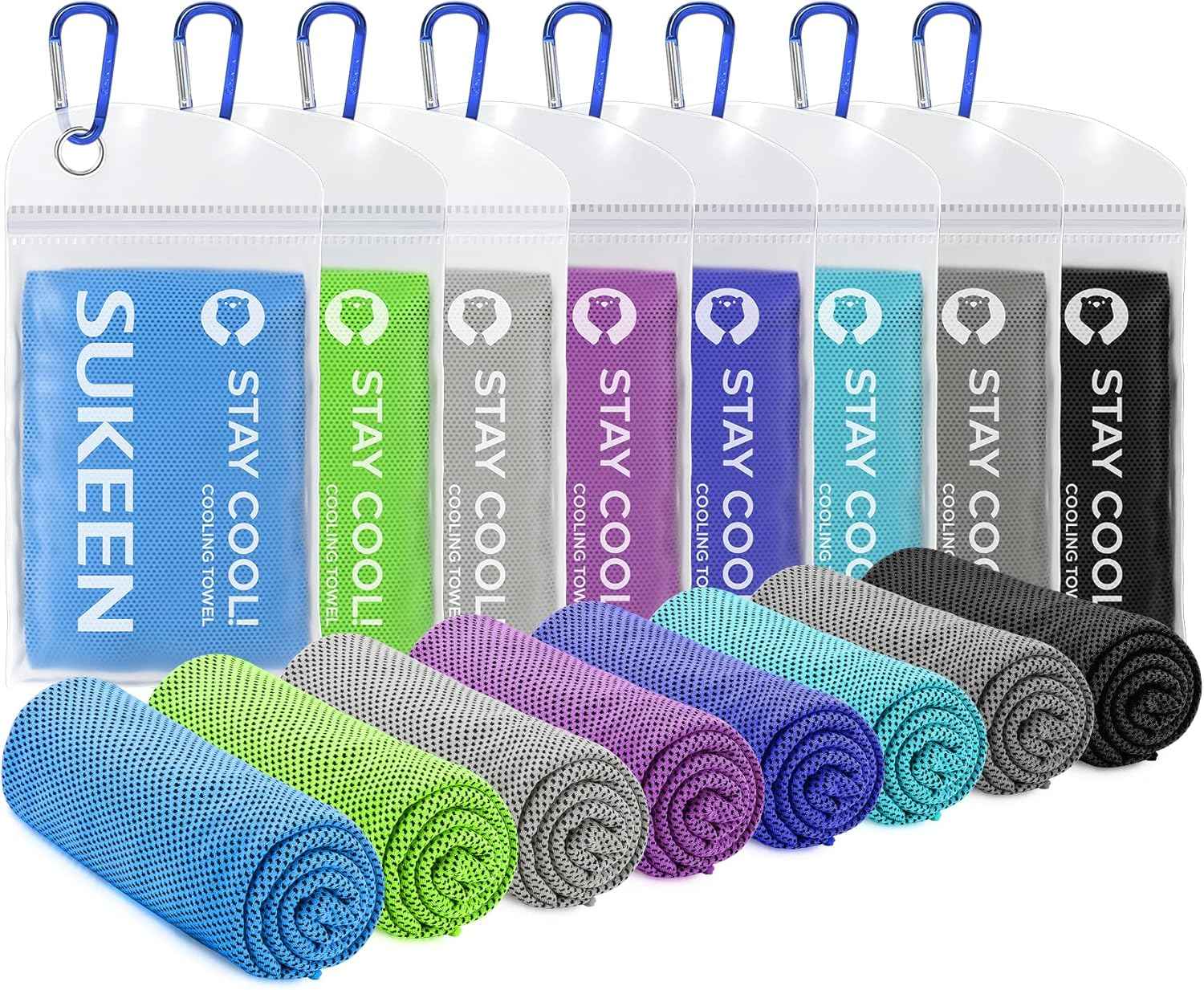 Sukeen Cooling Towel (40"x12") Bulk Ice Towel,Soft Breathable Chilly Towel,Microfiber Towel for Yoga,Sport,Running,Gym,Workout,Camping,Fitness,Workout & More Activities