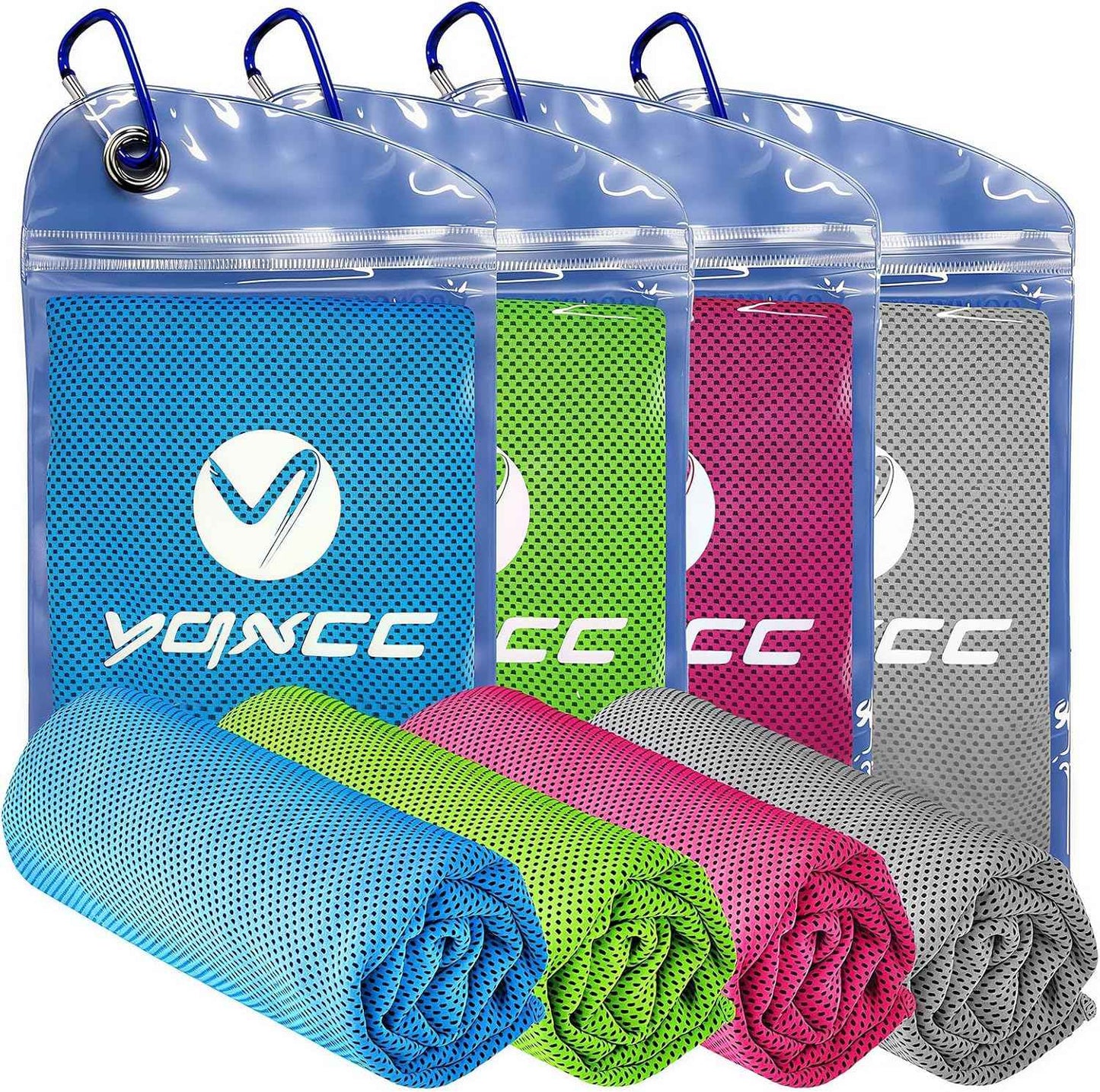 YQXCC 4 Pack Cooling Towels 40"x12", Cool Ice Towels for Neck & Face, Microfiber Soft Breathable Cool Rags for Gym Yoga Golf Running Camping Hot Weather
