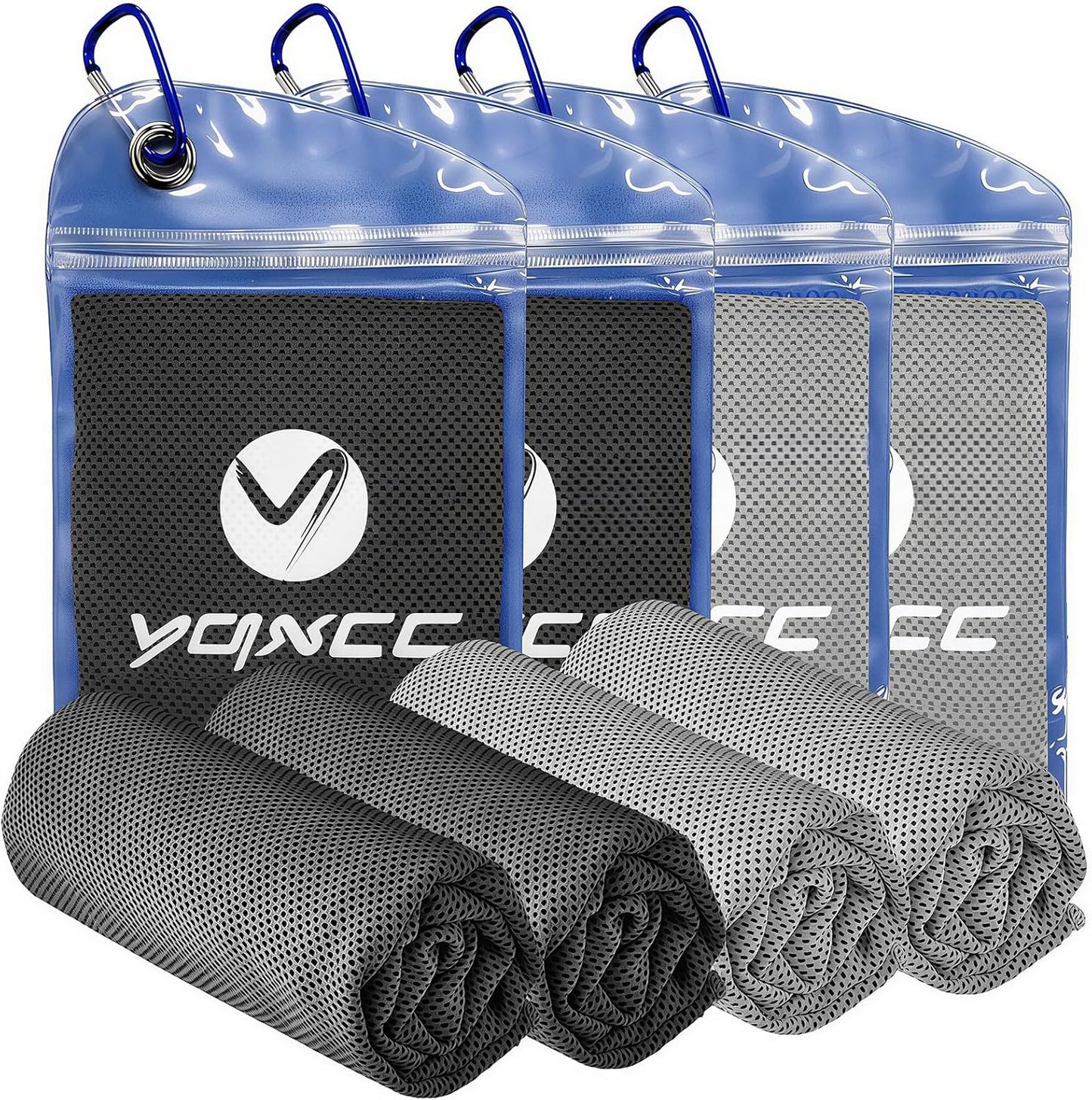 YQXCC 4 Pack Cooling Towels 40"x12", Microfiber Ice Towels for Neck & Face, Soft Breathable Cool Rags for Gym Yoga Golf Running Camping Hot Weather