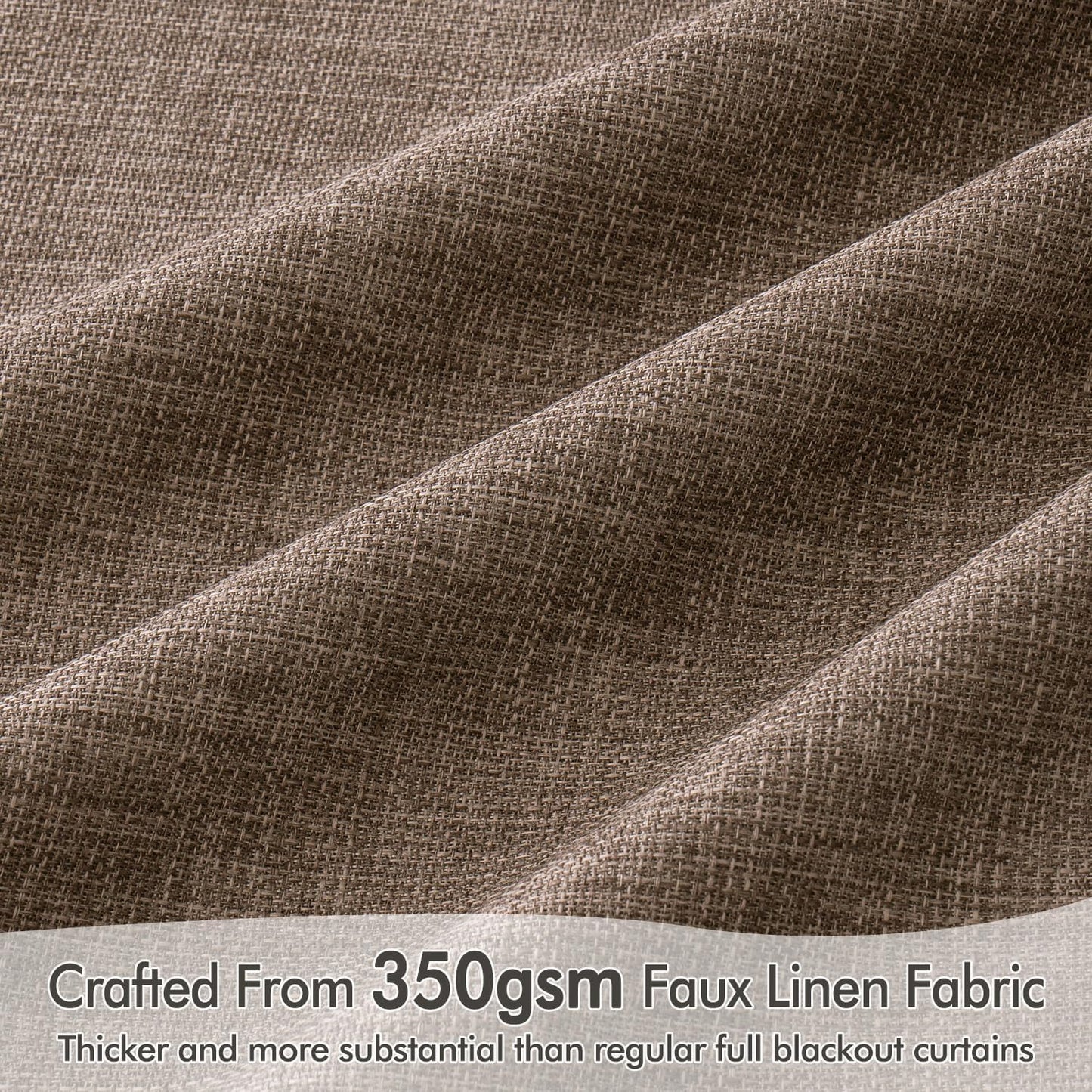 MIULEE 100% Blackout Curtains 102 Inch Long 2 Panels Set for Bedroom, Thick Faux Linen Black Out Curtain Room Darkening Back Tab Pleat Window Textured Drapes with Hooks for Living Room, Dutch Cocoa