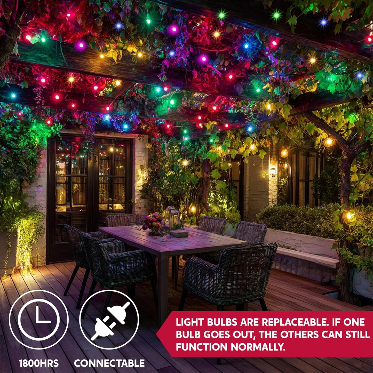 Joiedomi Multicolor Christmas String Lights,300(3x100) 64.2FT Christmas Fairy Tree Lights Plug in for Indoor Outdoor Xmas Decorations Patio Holiday Theme Party Yard House,Green Wire