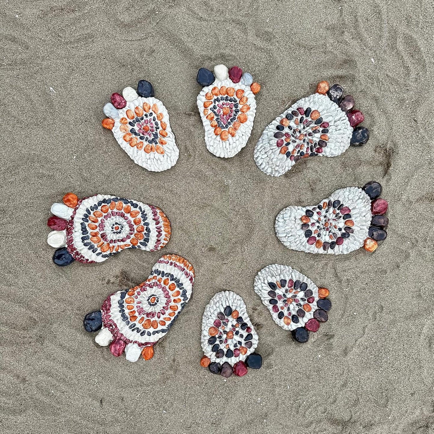 Outdooor Stepping Stones - Decorative Garden Stones for Patio, Deck, Garden or Sidewalk Faux Cobblestone Stepping Stones (Set of 2#B Small Size