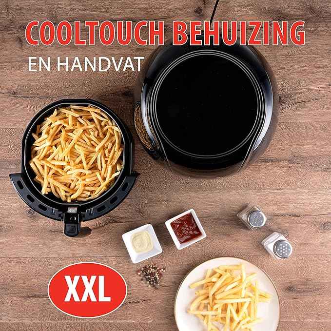 alpina Air Fryer Oil Free Deep Fryer 5 Litre Electric Deep Fryer with Non-Stick Coating Digital Touch Screen 7-8 People