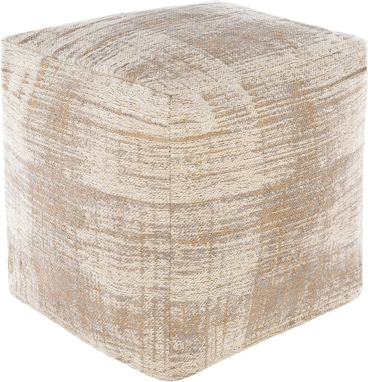 Mark&Day Pouf Ottoman, Puchenstuben Modern Taupe Cube Pouf Foot Rest for Living Room, Bedroom and Boho Home Decor (18"x18"x18")