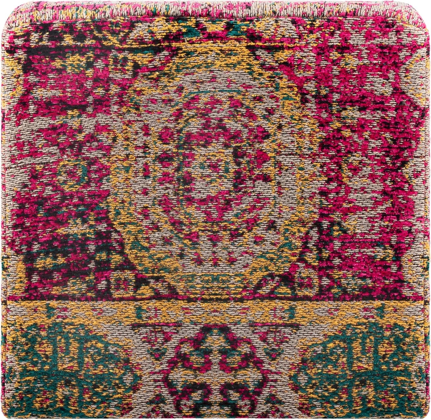 Mark&Day Pouf Ottoman, Kaltenleutgeben Traditional Bright Pink Cube Pouf Foot Rest for Living Room, Bedroom and Boho Home Decor (18"x18"x18")